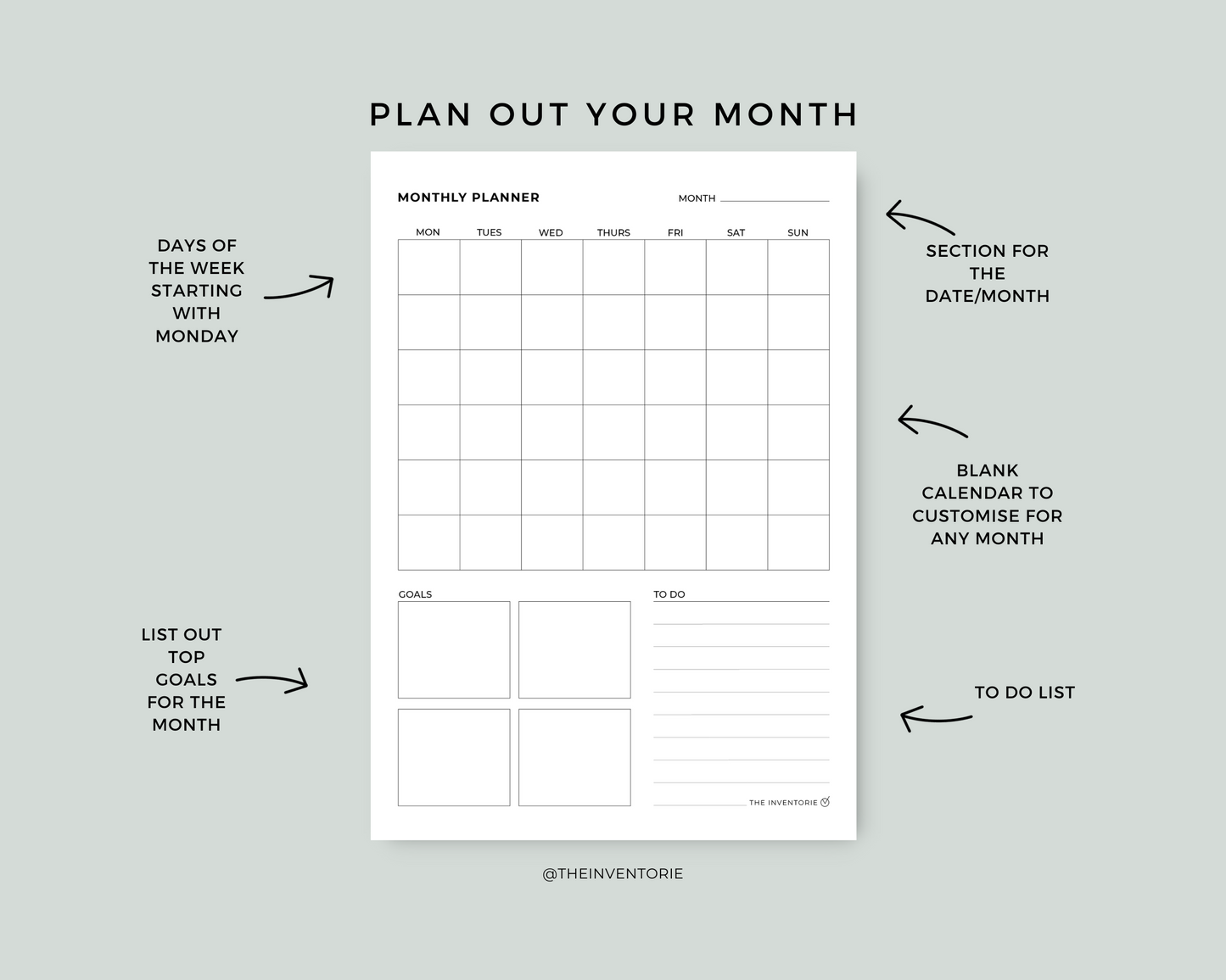 Minimal Daily, Weekly, Monthly Planner Pack
